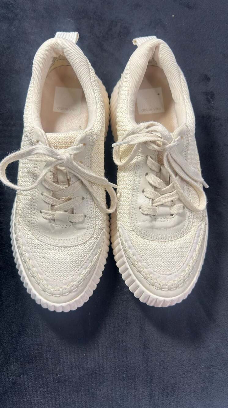 Dolce Vita Denae Cream Knit Platform Sneakers